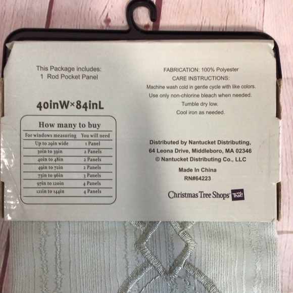 Jacquard Embroidered Rod Curtain Panel - 40” W x 84” L - Picture 4 of 4